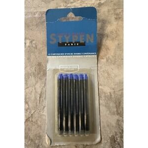 Stypen Fountain Pen Cartridges 12 Premium Blue Ink Double Capacity Cartridges
